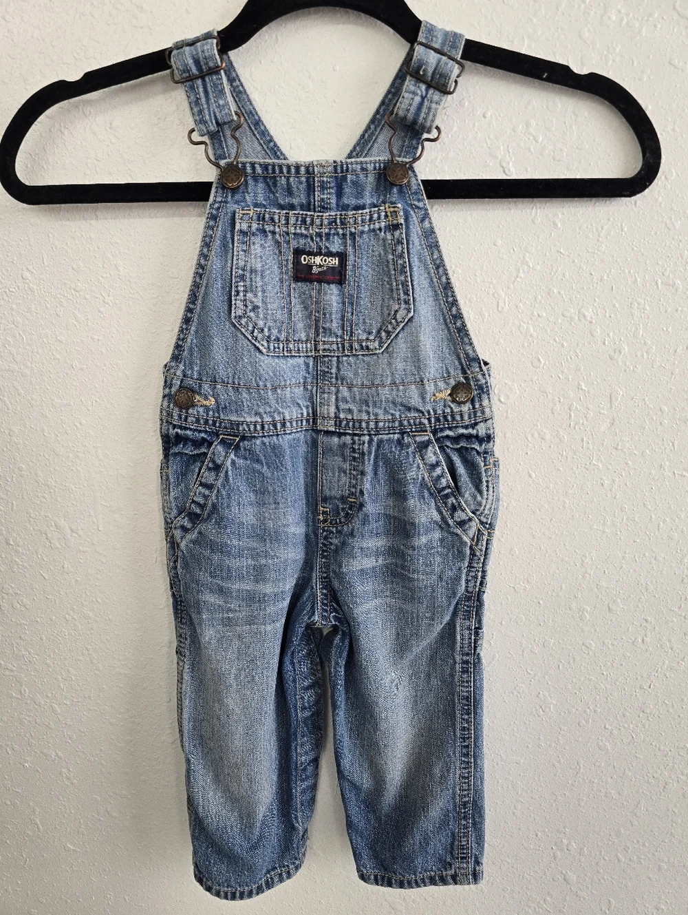 OshKosh B'gosh Light Blue Denim Overallsze 12 Months